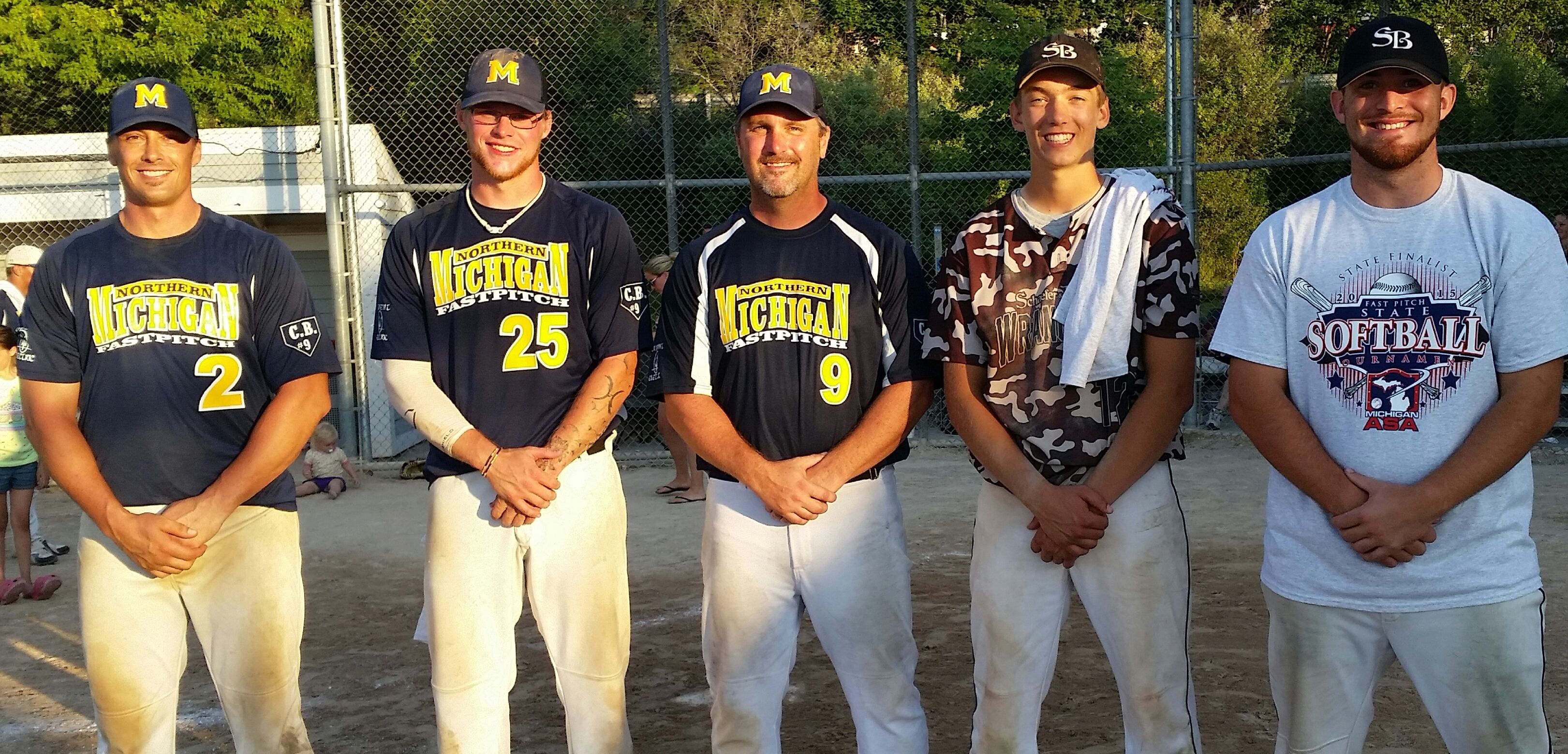 Randy Wheelock, Dylan Cuddahee and Kyle Beane from NMFP and Aaron Krafft and Zack Lach from Wranglers (LtoR)